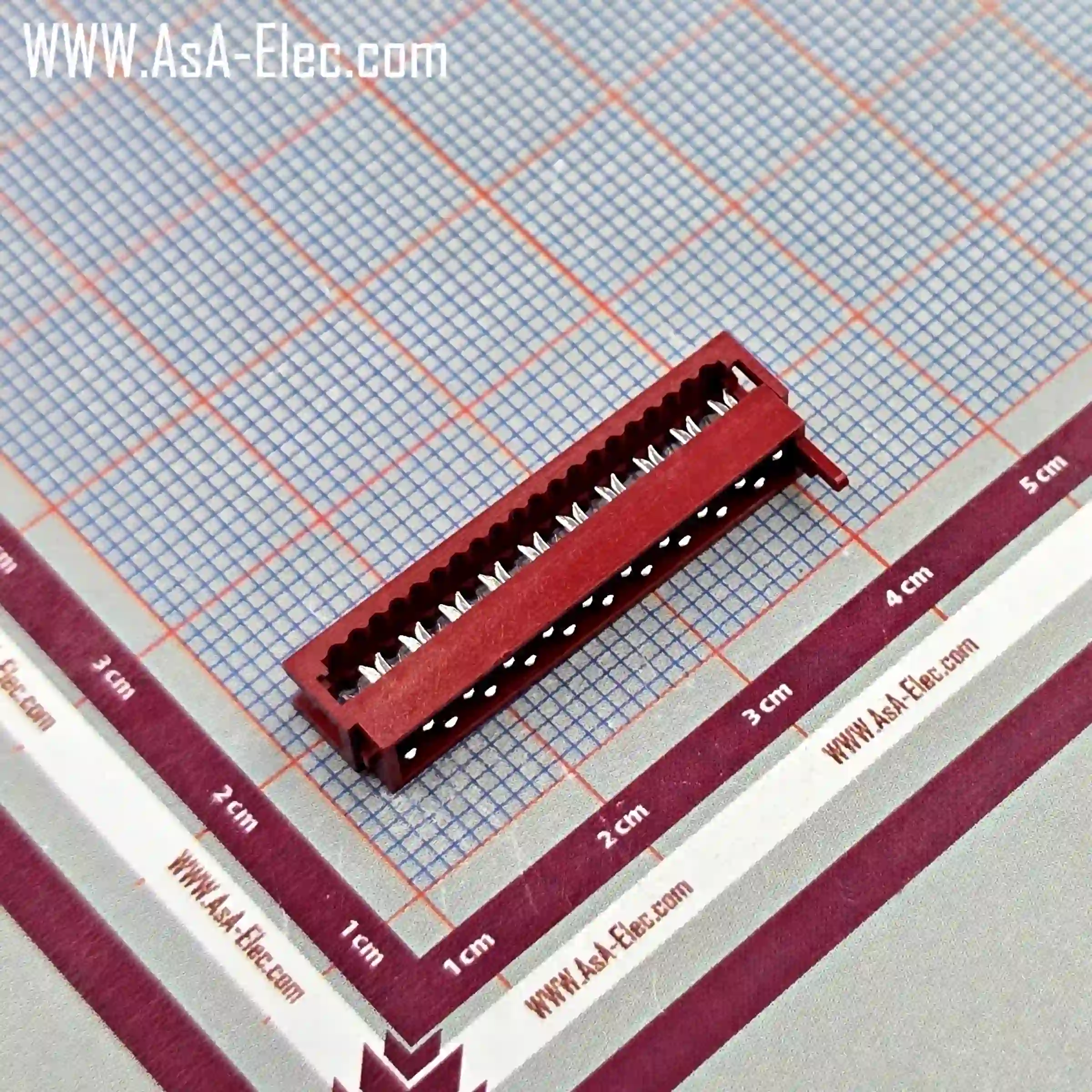 آی دی سی نر سر کابلی قرمز میکرو مچ(دیل سوکت) 20 پین 2.54mm